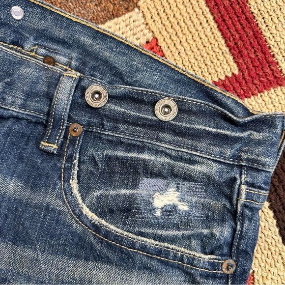 Polo Ralph Lauren Lawrence Repaired Destroyed Denim Mini Skirt - Picture 10 of 16